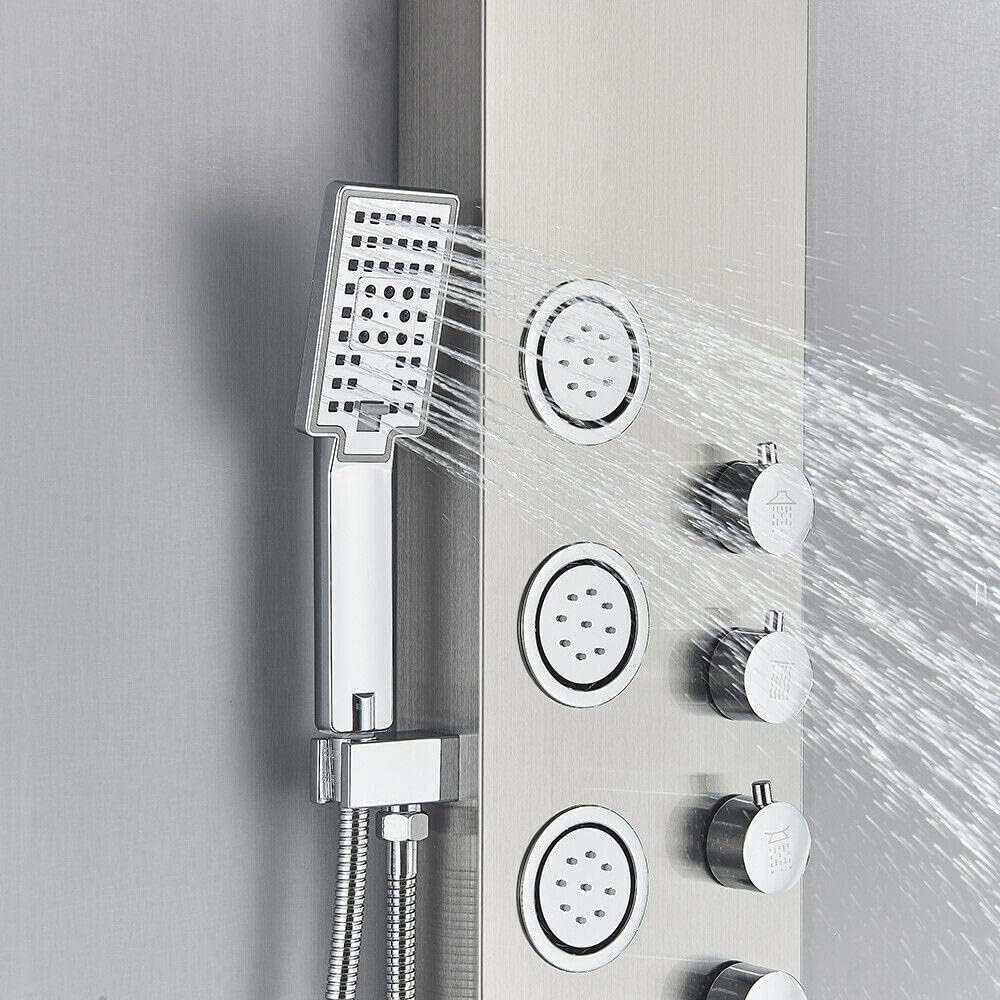 Gougeltd LED Light Shower Panel with Massager Jets 1