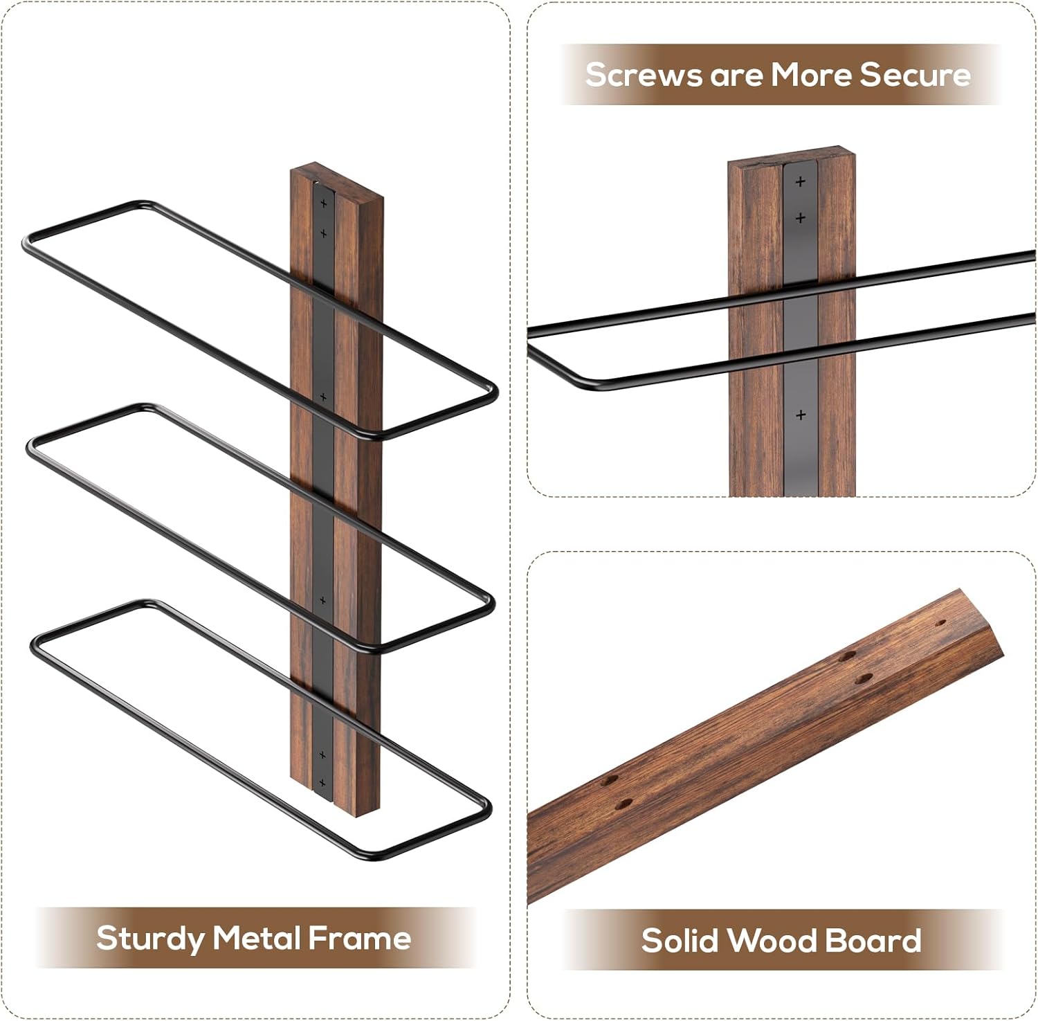 B4Life Wall Wine Rack for 12 Bottles Sturdy Wooden Design