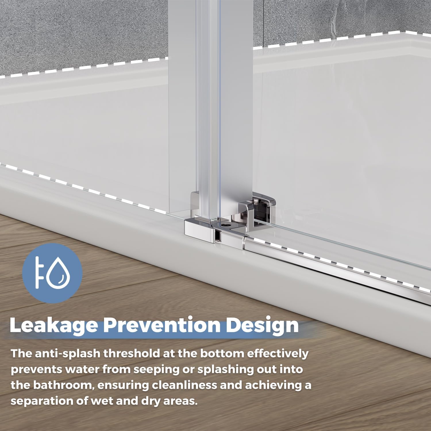 DELAVIN Frameless Shower Door 56-59 x 75