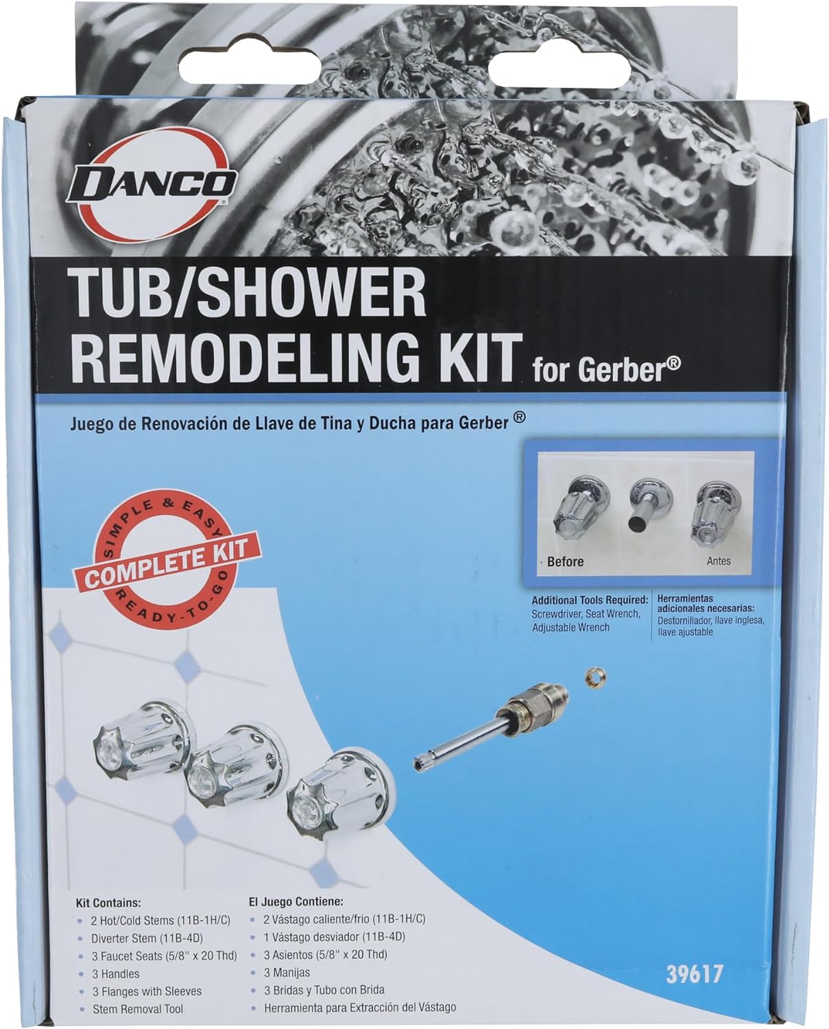 Danco 3-Handle Tub Shower Trim Kit for Gerber Bath
