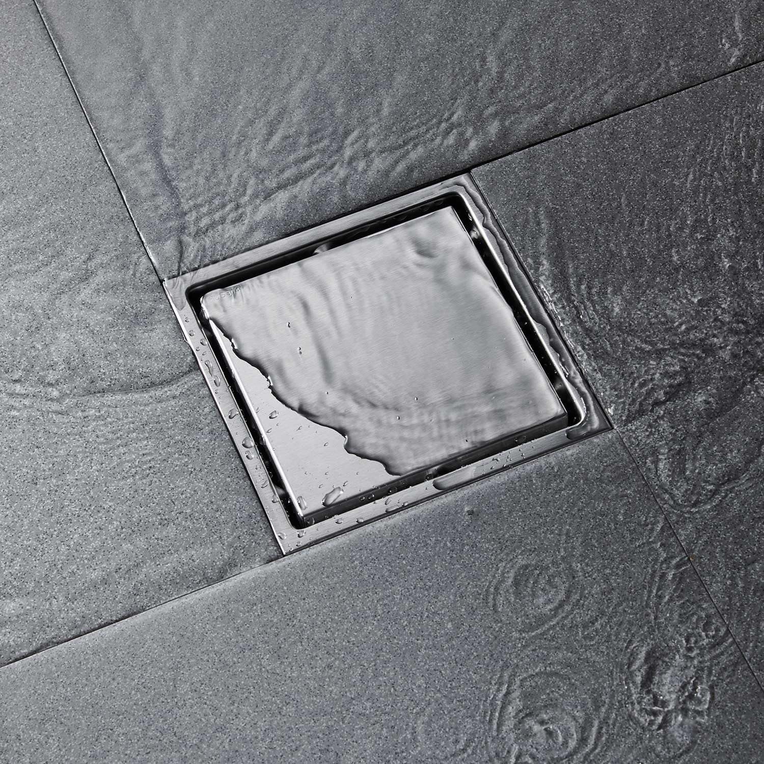 Heemab 6 Inch Square Shower Floor Drain