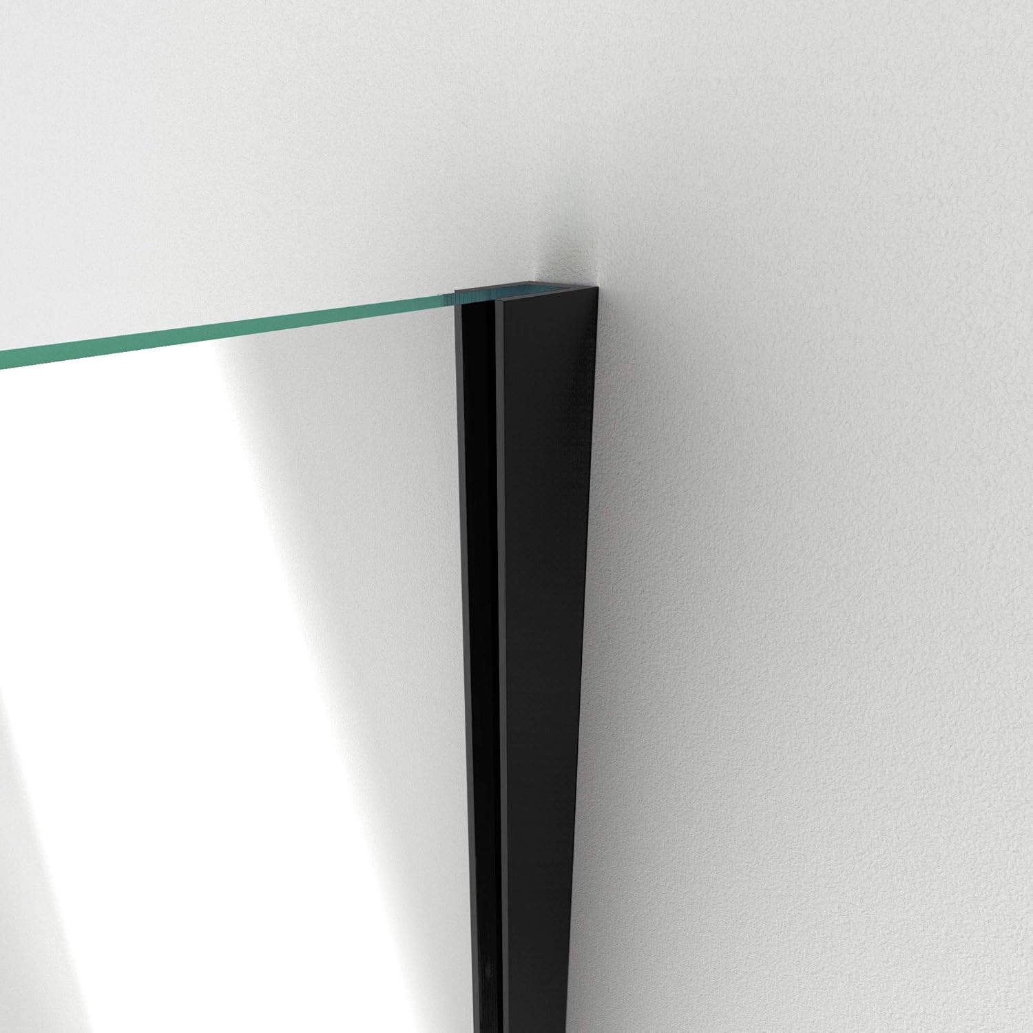 DreamLine Frameless Hinged Shower Door in Satin Black 47x36375x72