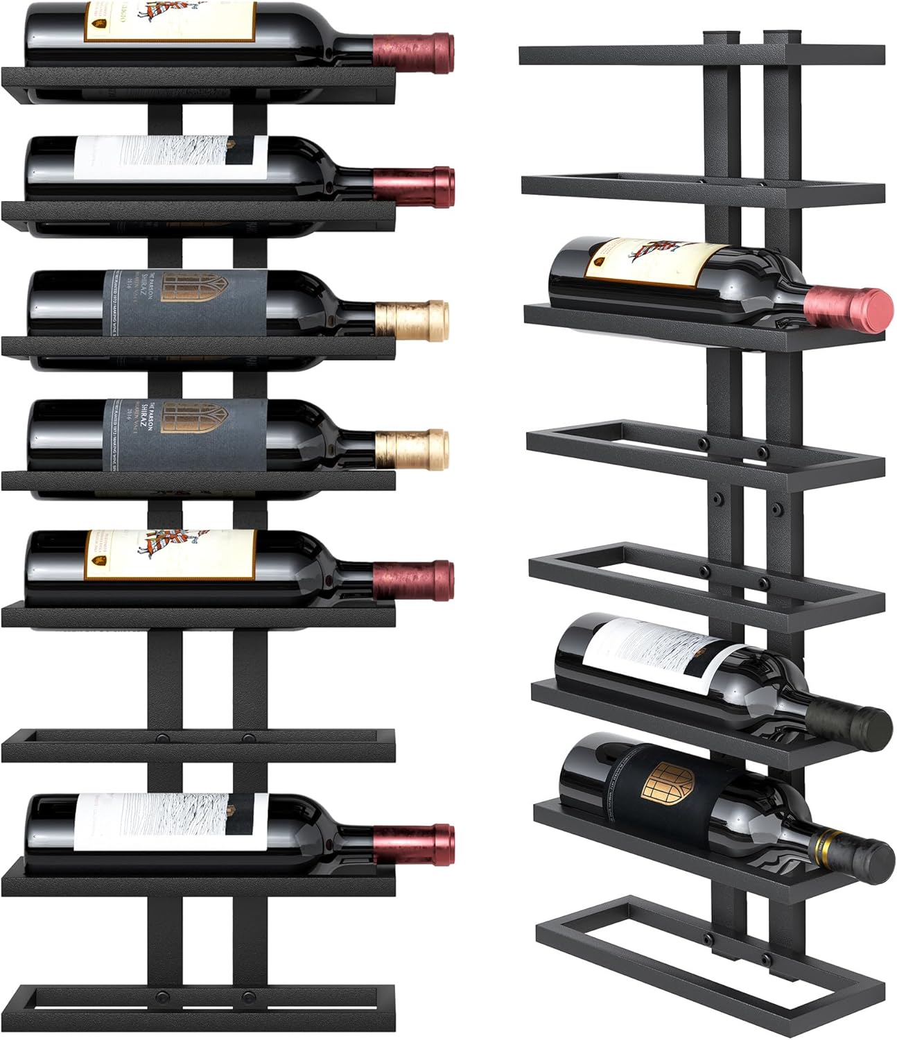 Hoctieon 8 Tier Wall Mount Wine Rack - Black