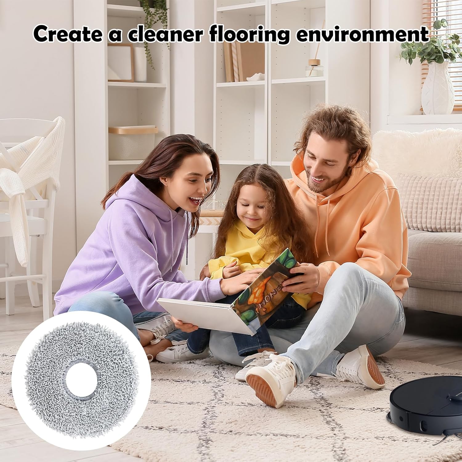 VIEWALL 8 Pack Reusable Microfiber Mop Cloth