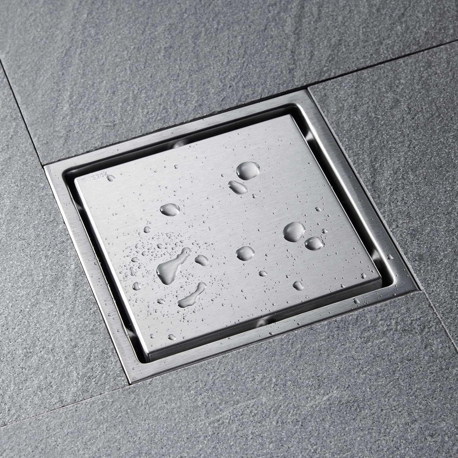 Heemab 6 Inch Square Shower Floor Drain
