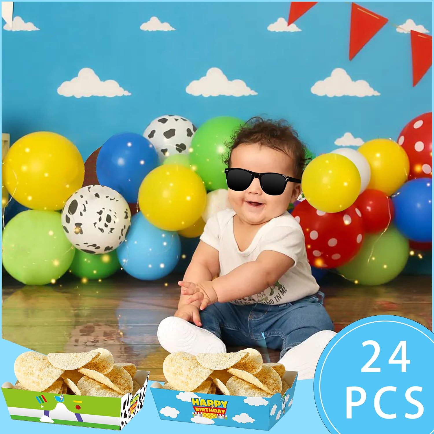 24 Pcs Cartoon Themed Birthday Snack Bowls
