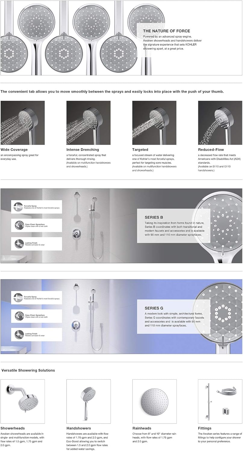 Kohler Awaken Supply Elbow Chrome