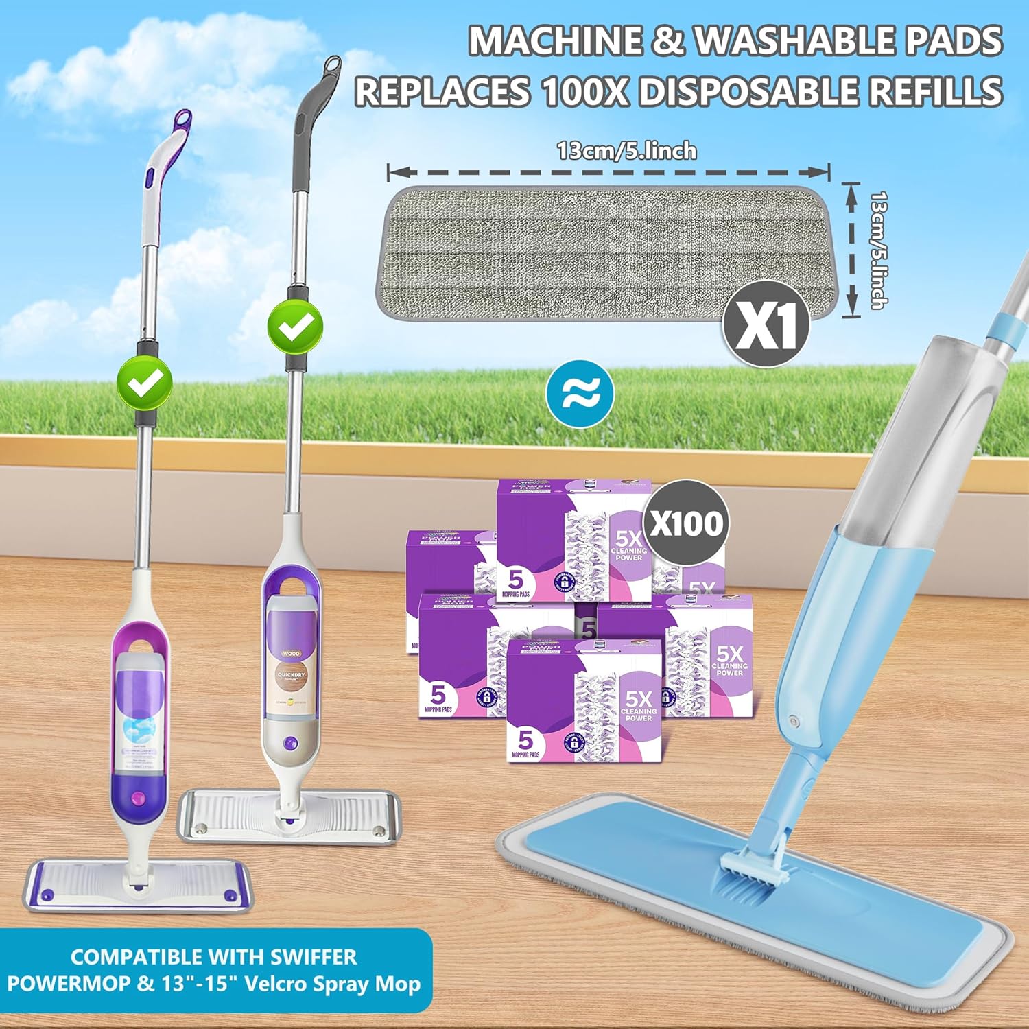 MEXERRIS Wet Spray Mop for Hardwood Floors