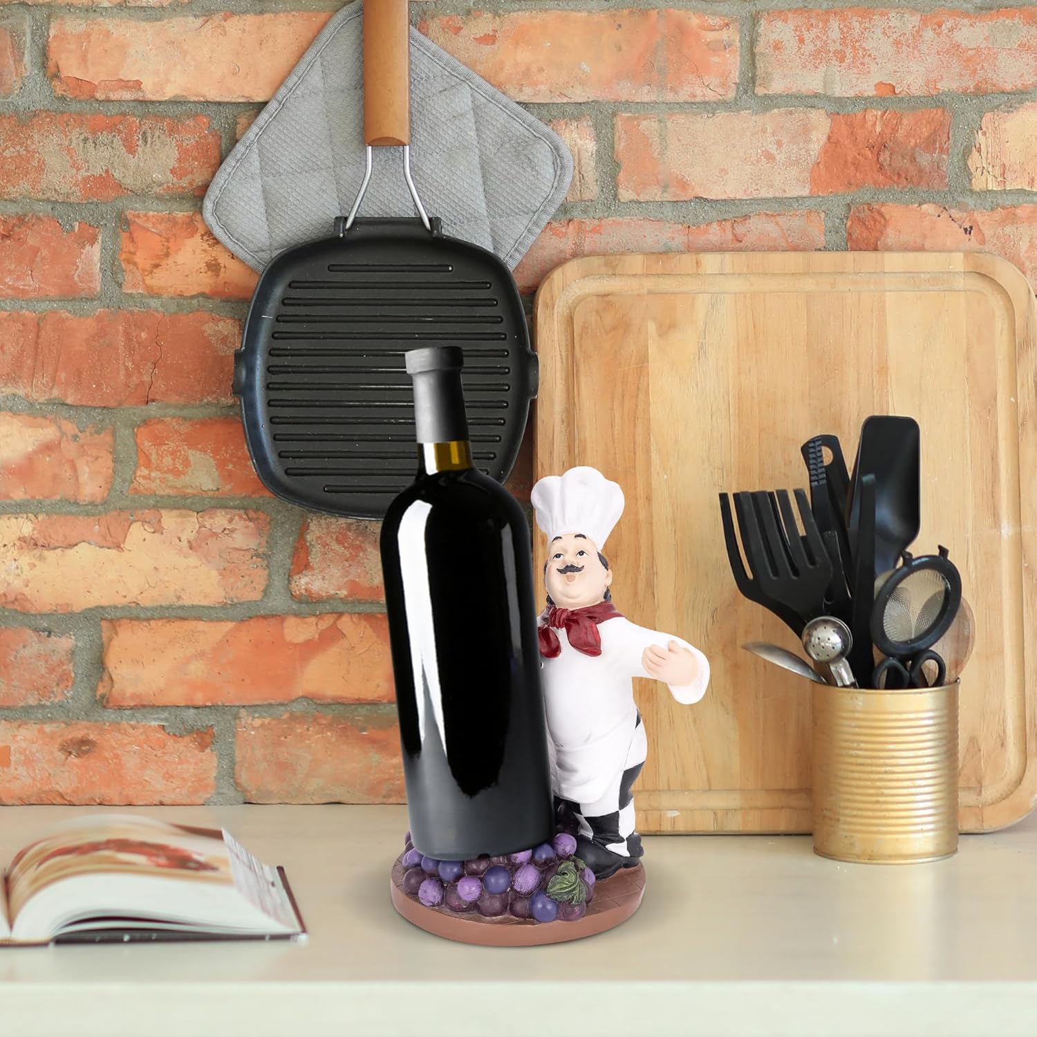 Italian Chef Wine Bottle Holder - Chef Hug Design