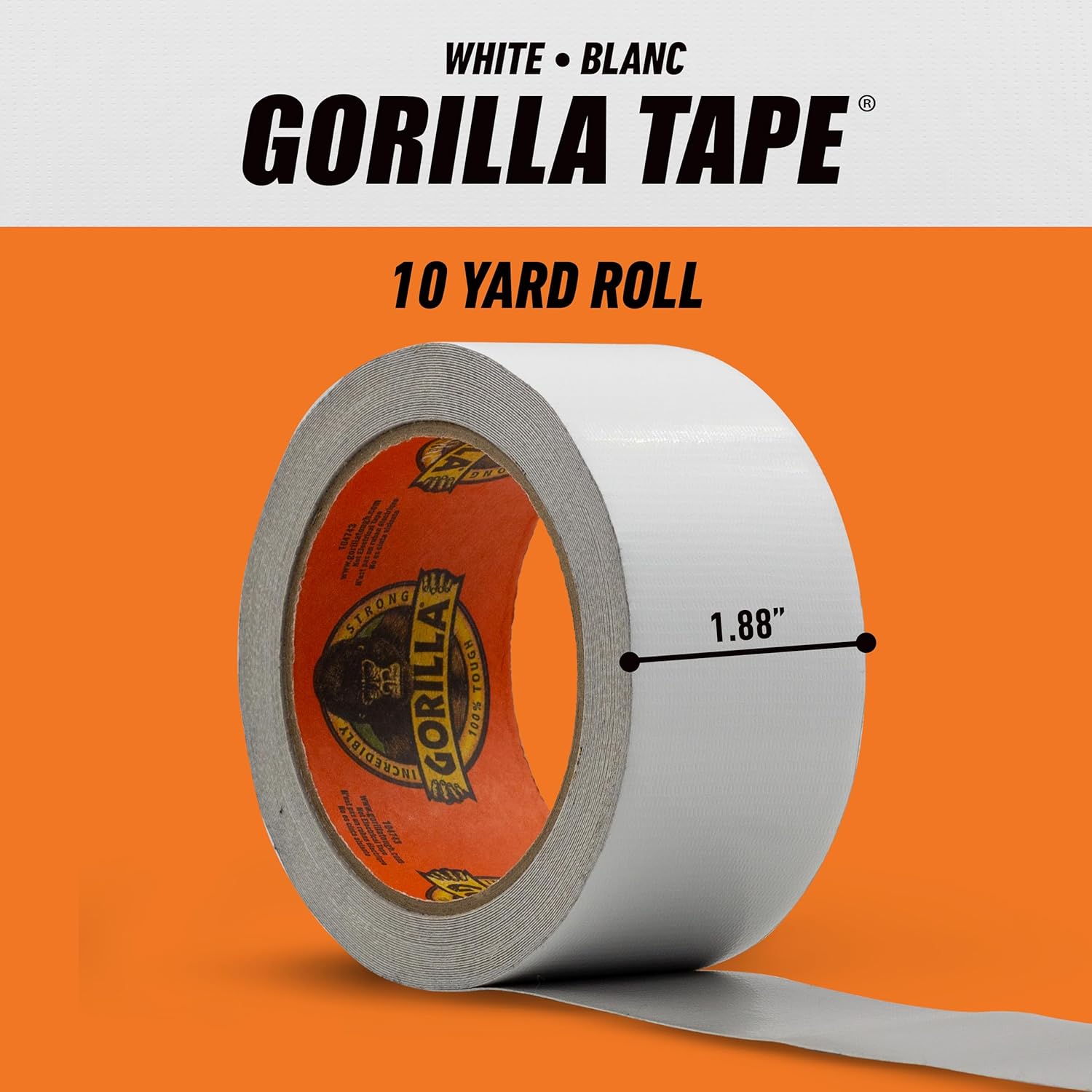 Gorilla White Duct Tape 188 x 10 yd Pack of 1