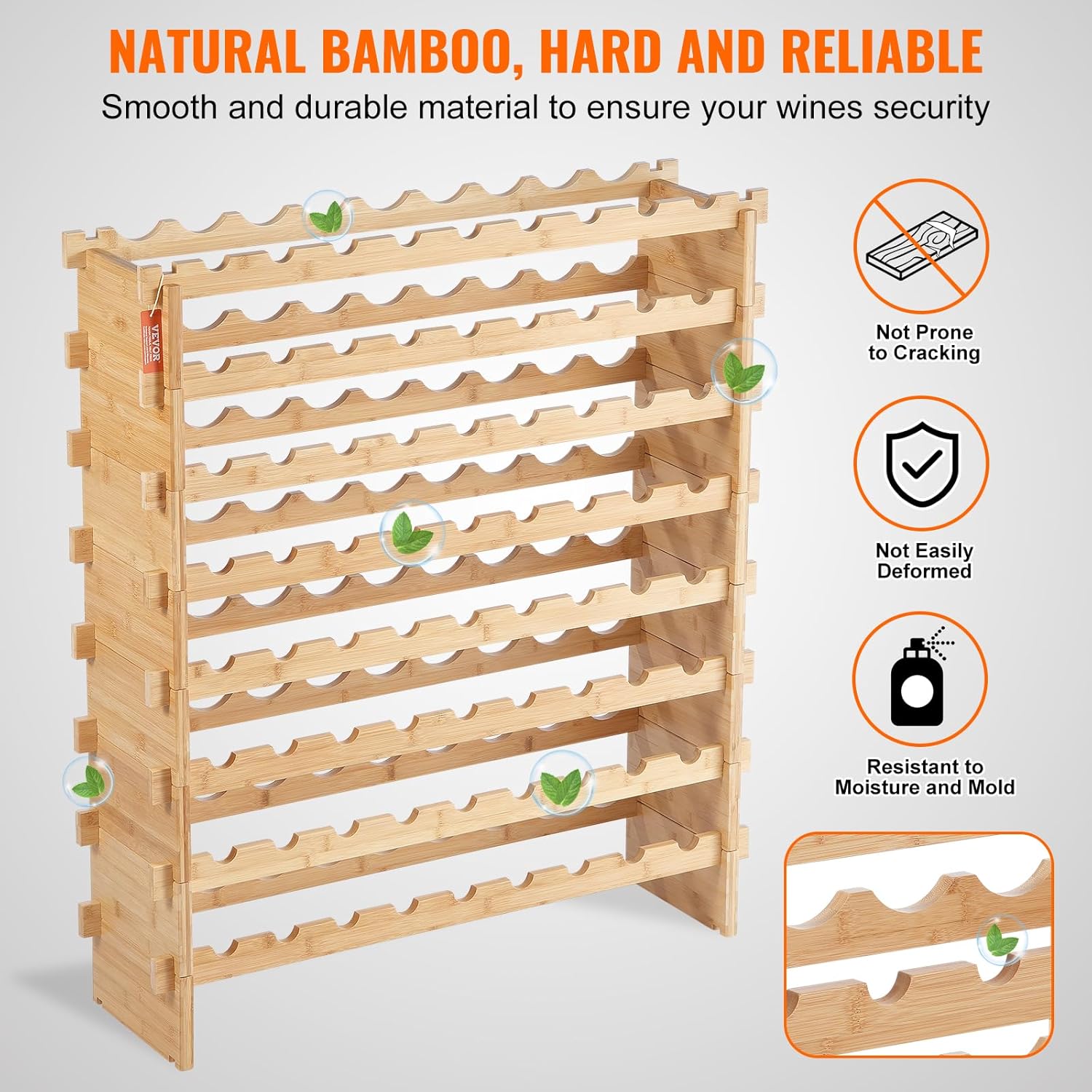 VEVOR Modular Freestanding Wine Rack 72 Bottles