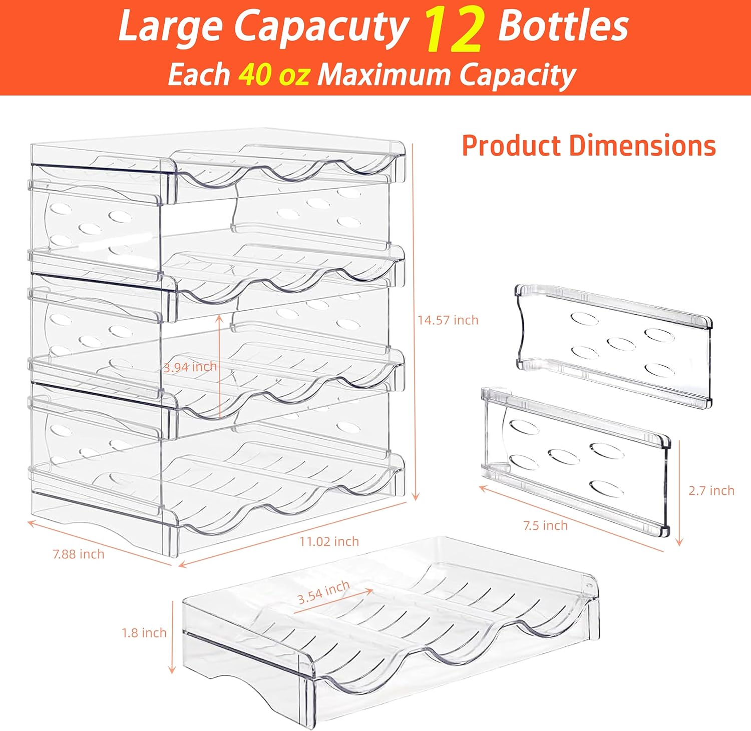 Baosia Stackable Wine Rack 4 Tiers 12 Bottles 1