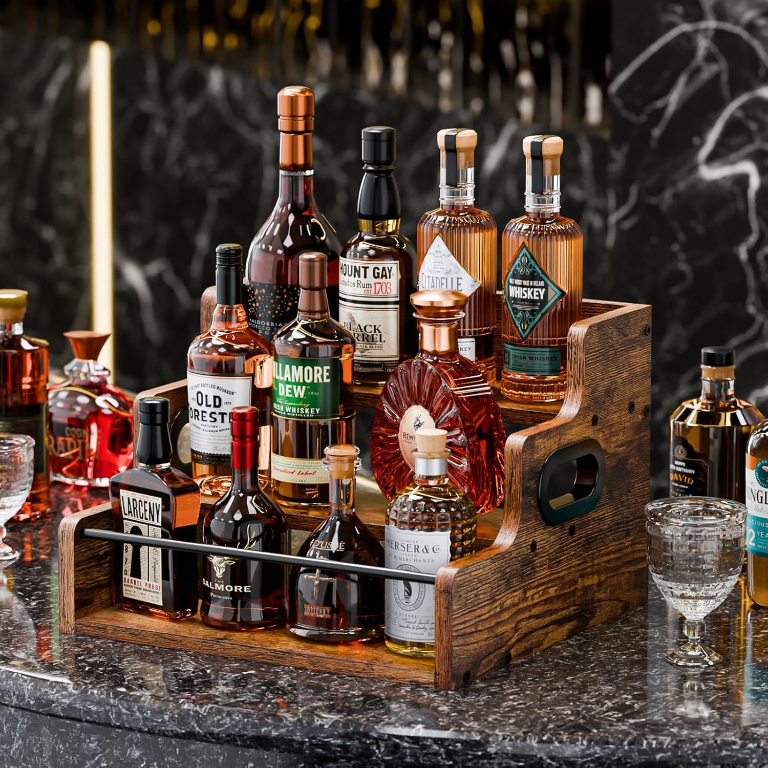 KLM 3-Tier Liquor Display Wine Rack Shelf Organizer