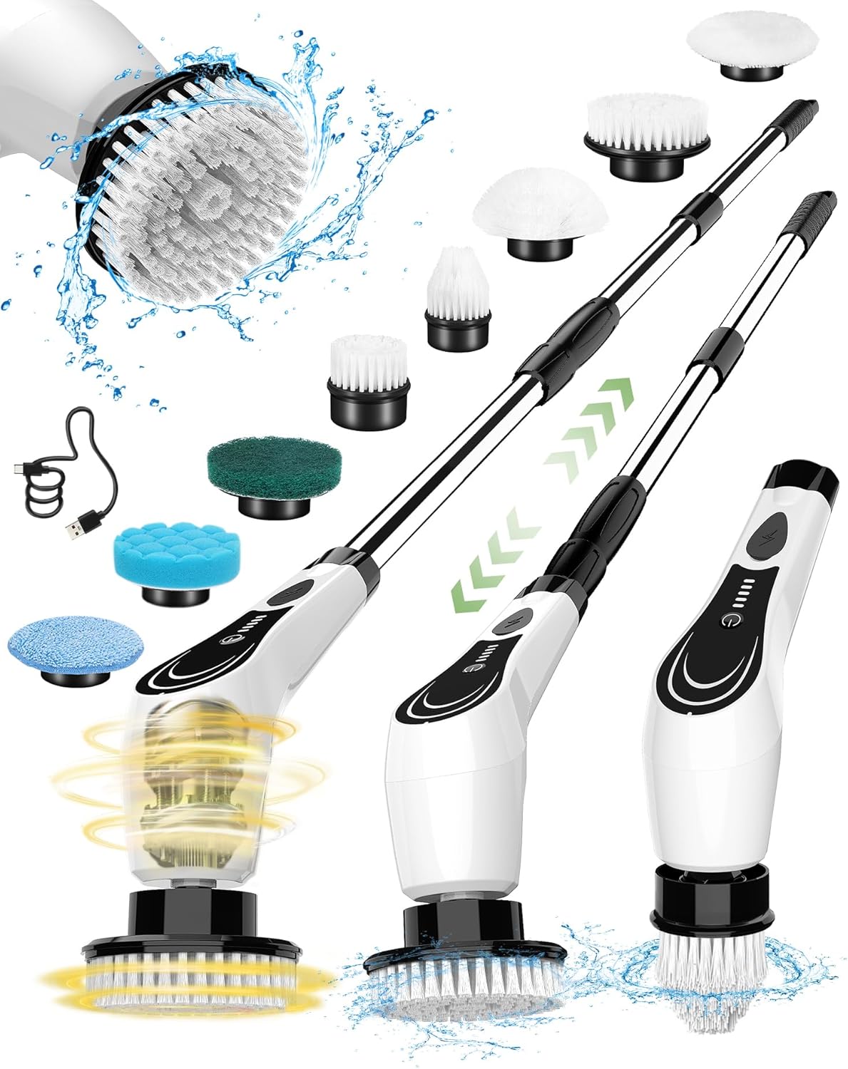 Lxlu Electric Spin Scrubber with 8 Brush Heads