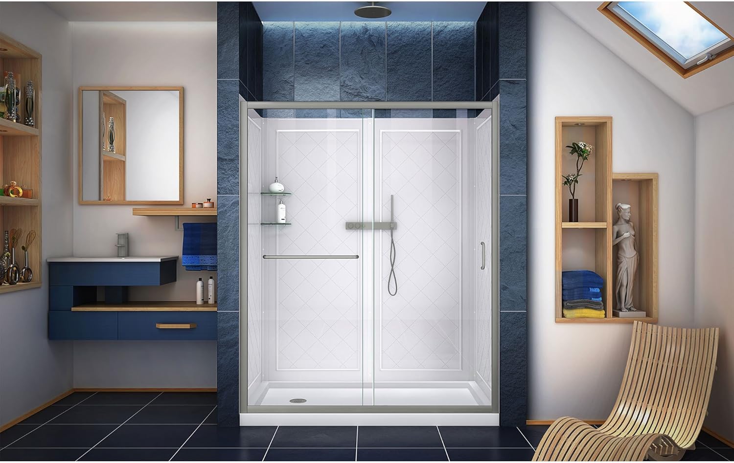 DreamLine Infinity-Z Clear Sliding Shower Door Kit Brushed Nickel