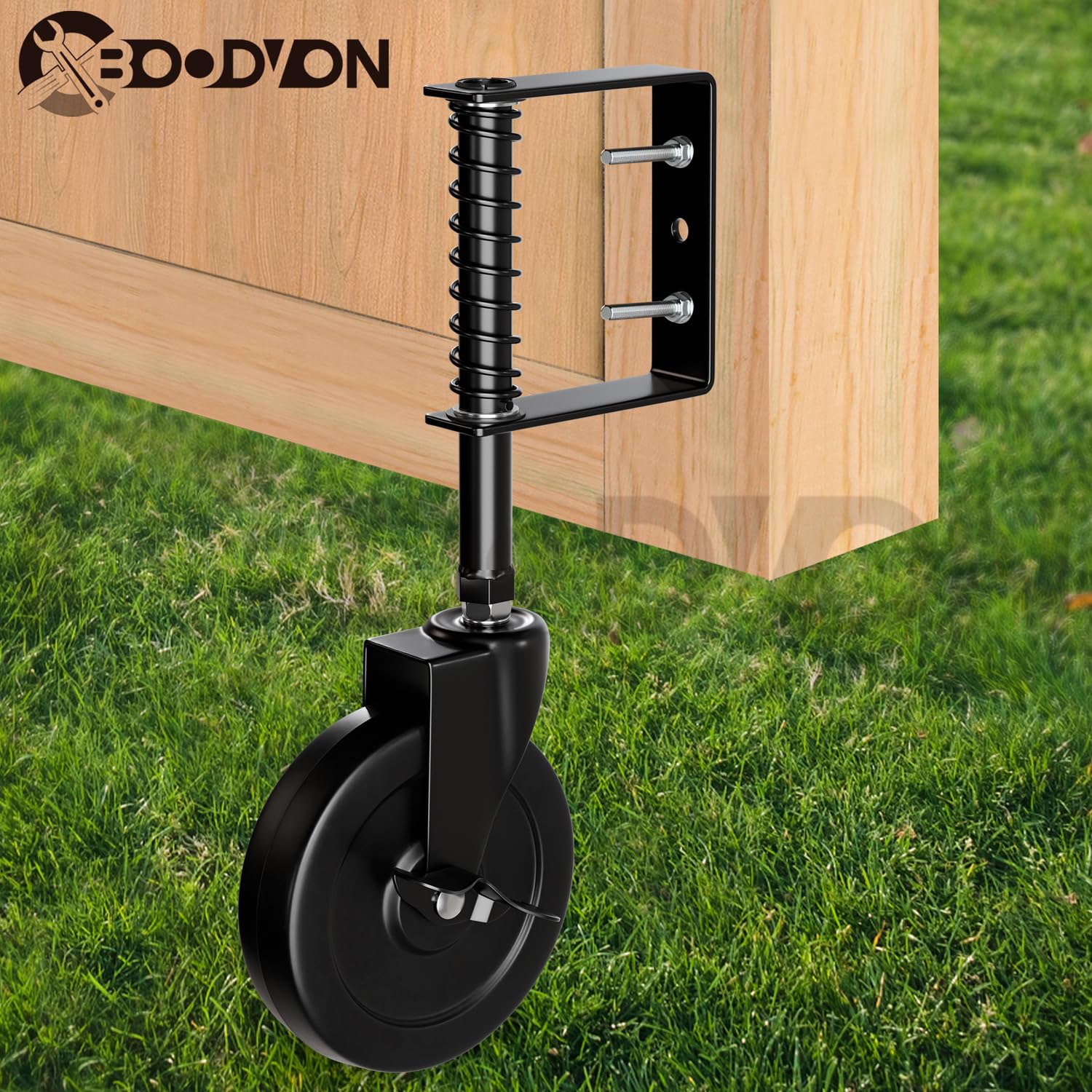 BOODVON 5 Inch Gate Caster with Side Brake and Spring Load