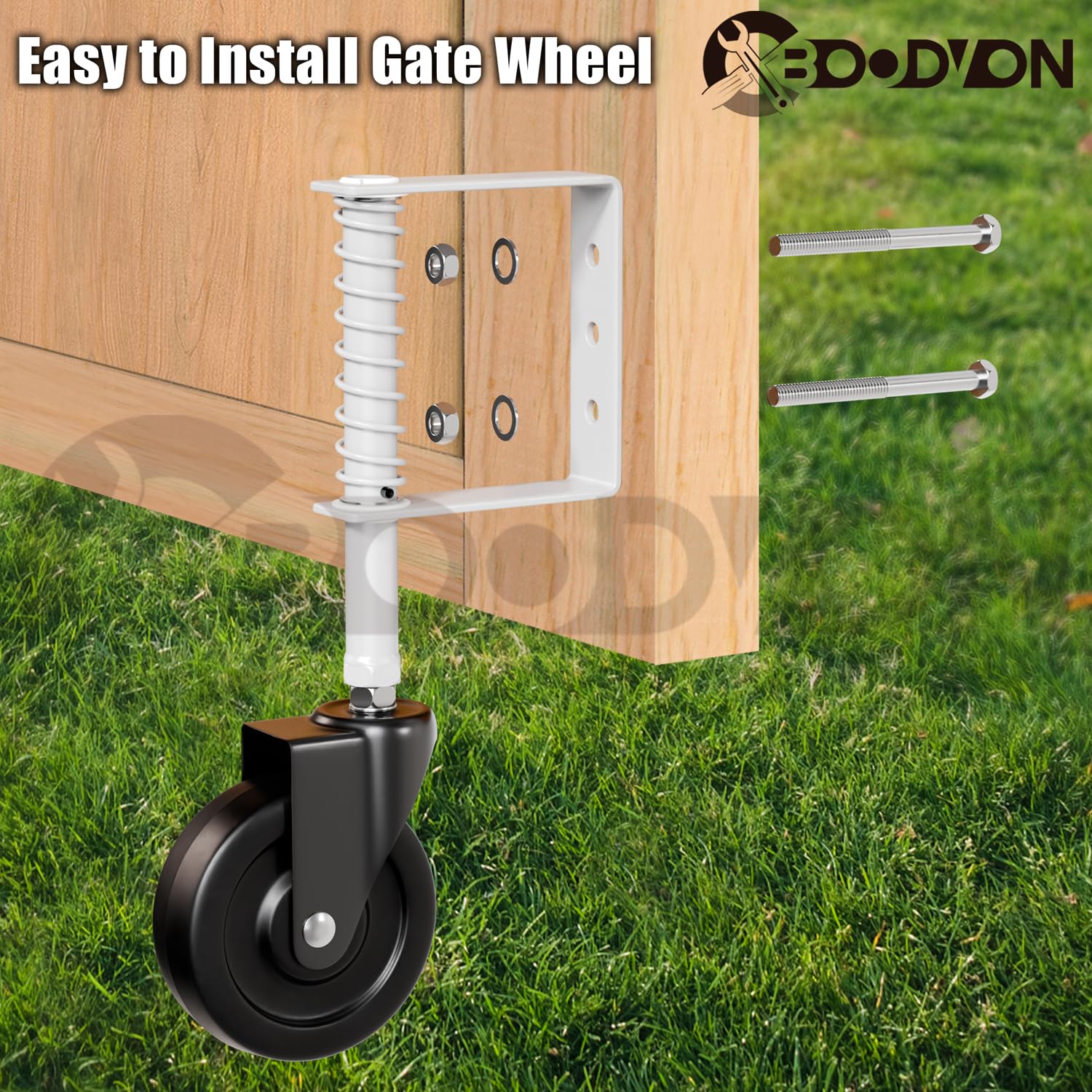4 Spring Loaded Gate Caster with 360 Rotation 220 Lbs Capacity 2 Pack