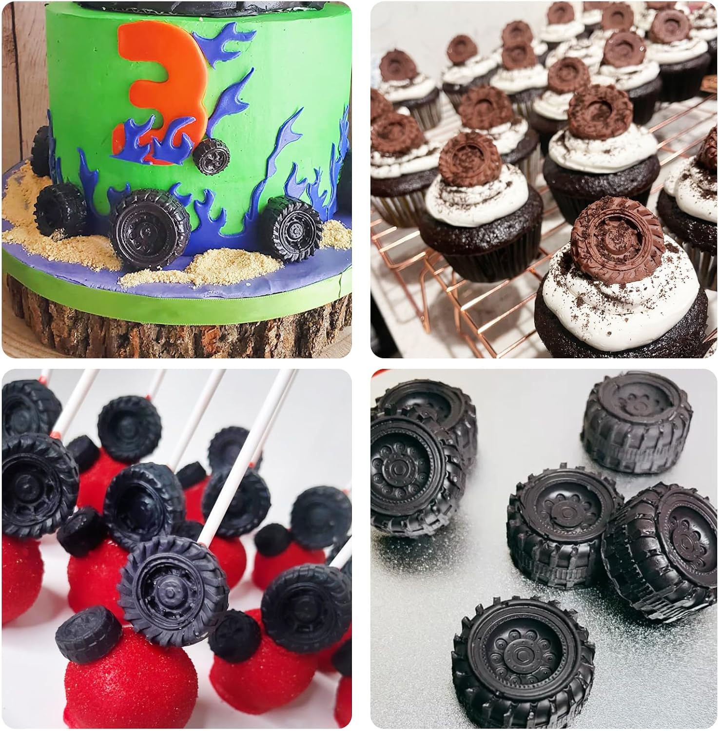 Muyulin 3D Tire Silicone Fondant Molds Set of 3