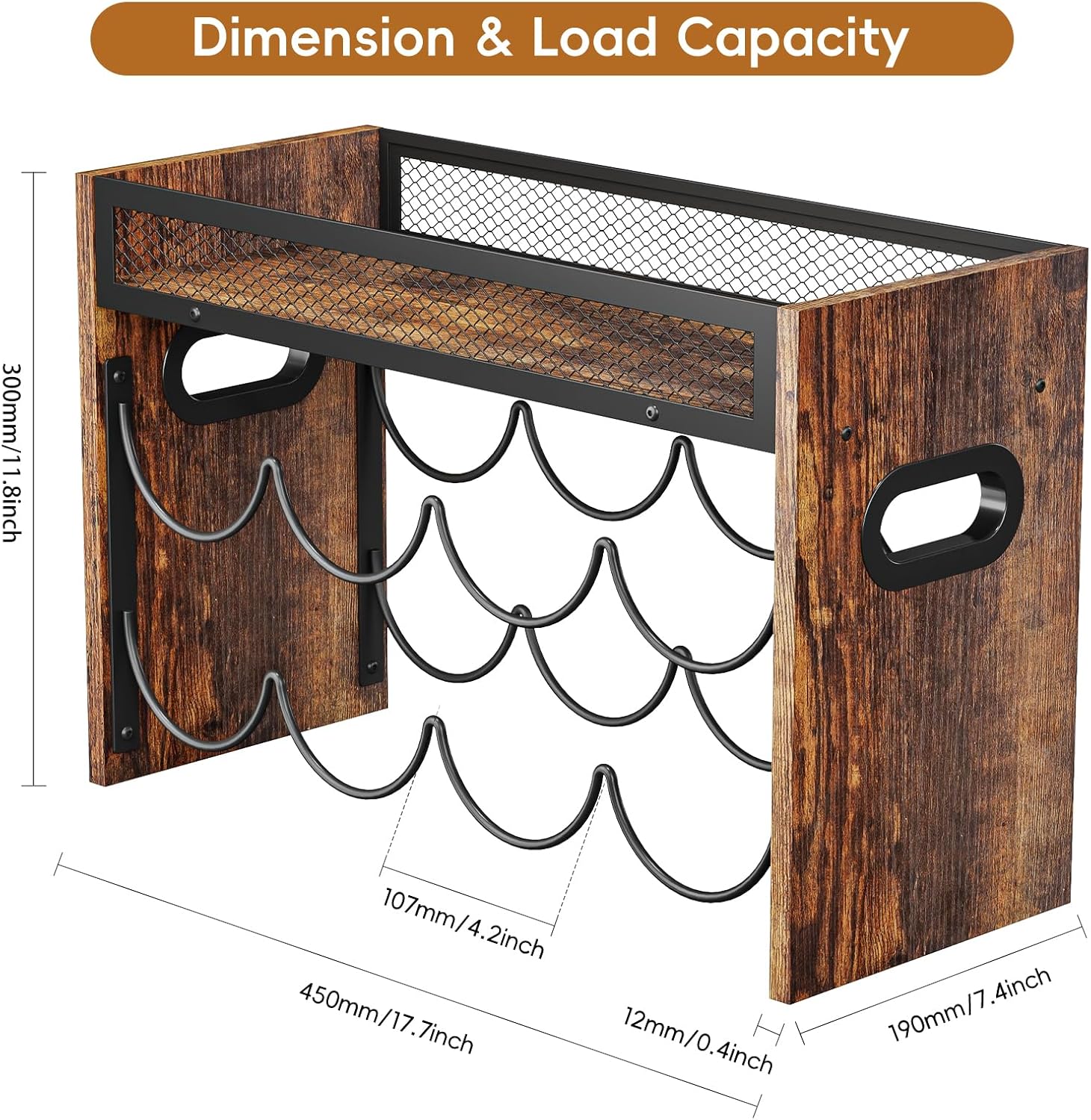 KLM 2-Tier Wine Rack Holds 8 Bottles Home Use