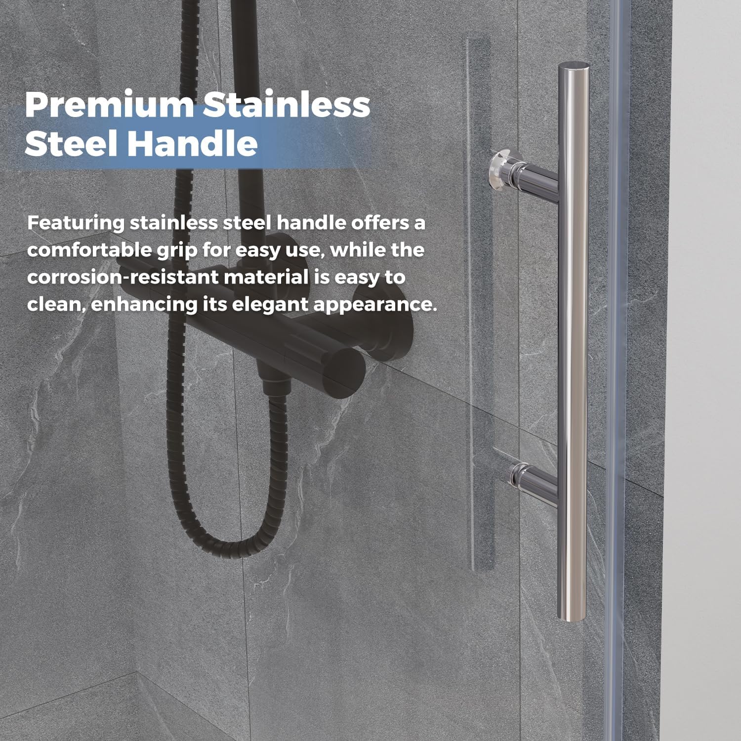 DELAVIN Frameless Shower Door 56-59 x 75