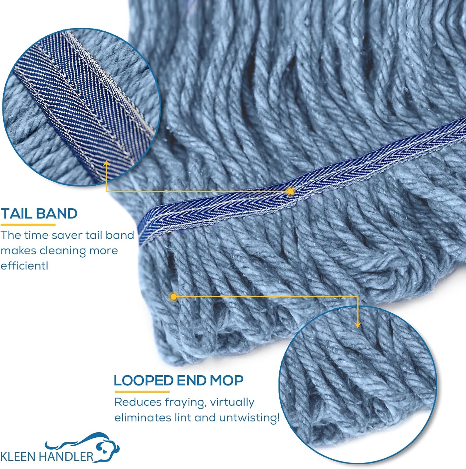 KLEEN HANDLER Heavy Duty Mop Head Replacement - Case of 24