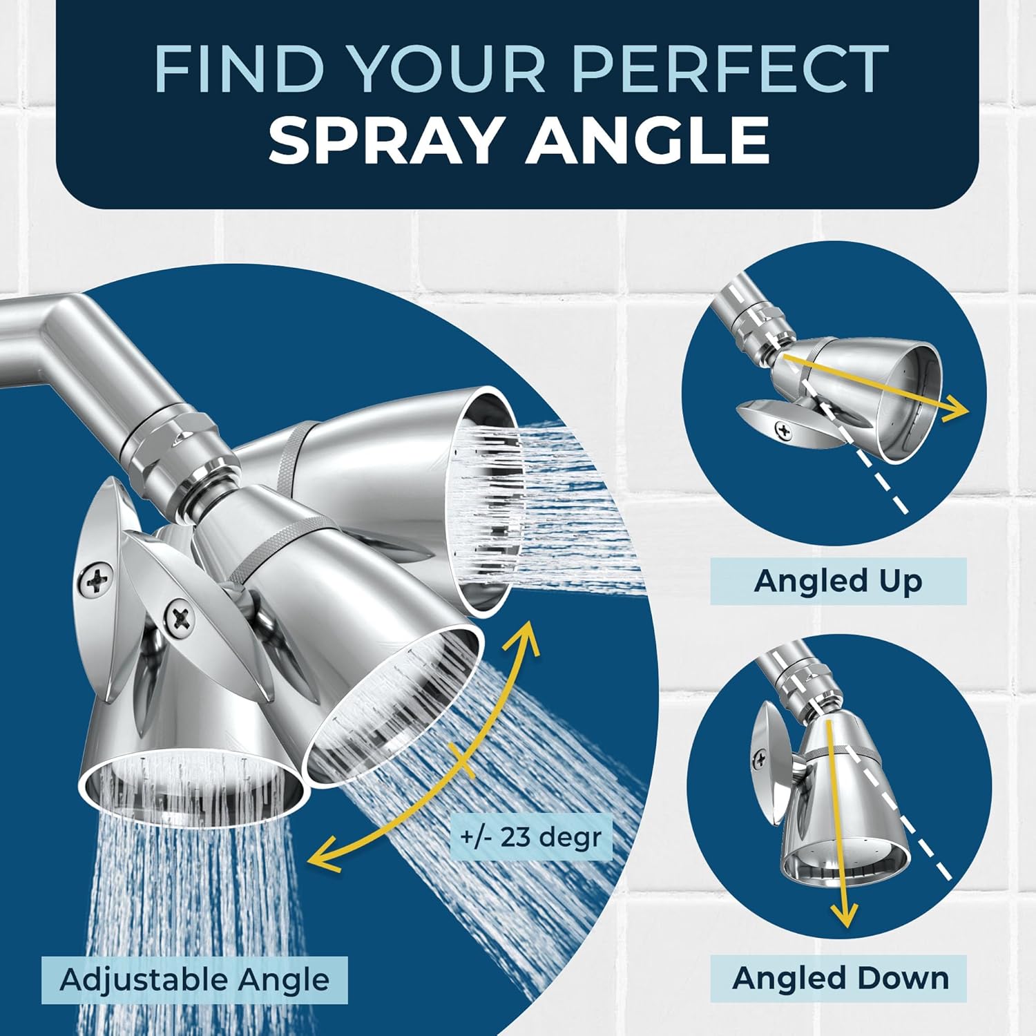HammerHead Showers High Pressure Fixed Shower Head - All Metal 25 GPM