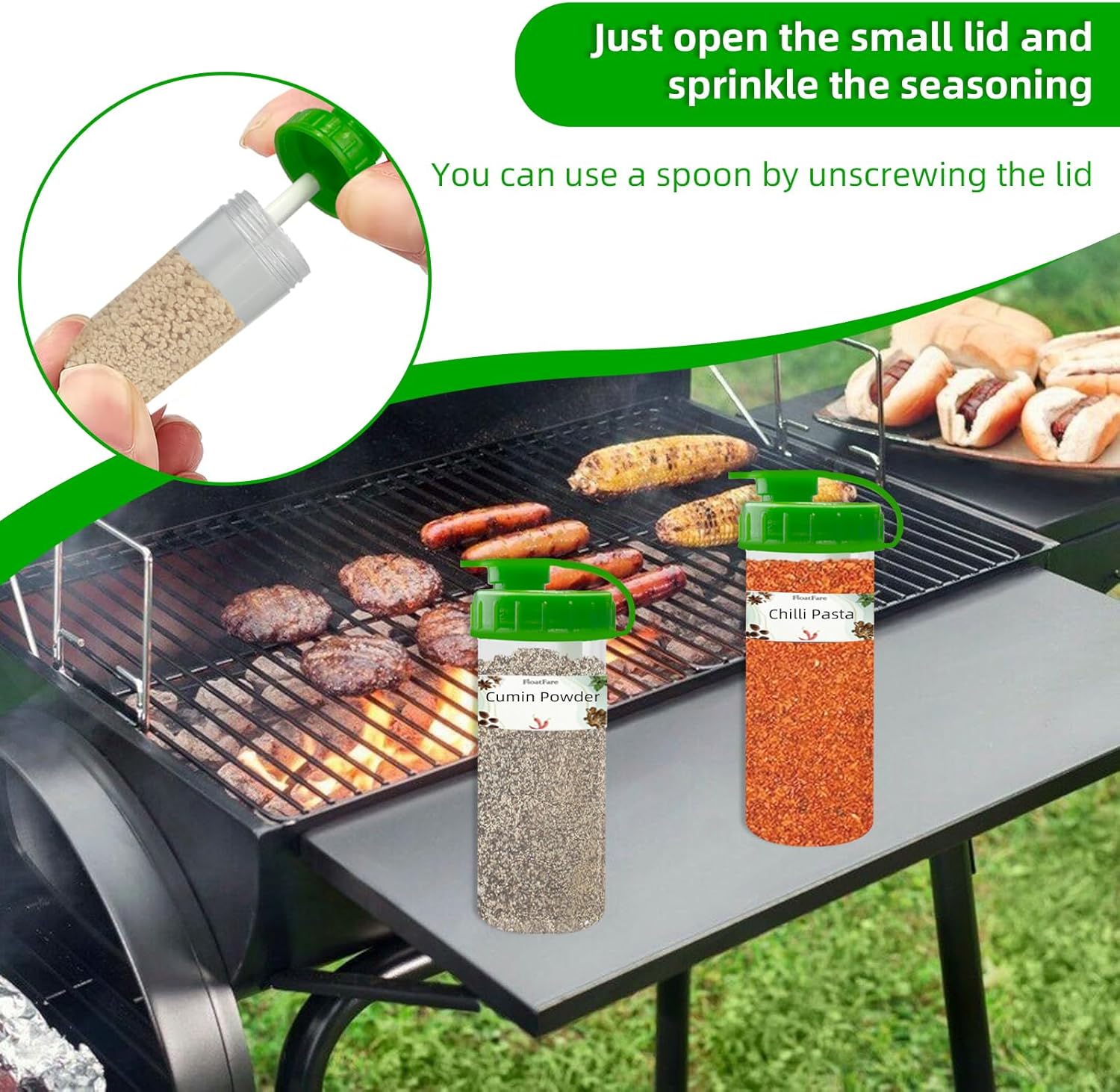 FLOATFARE Mini Pepper Shakers 6-Pack with Spoon and Funnel