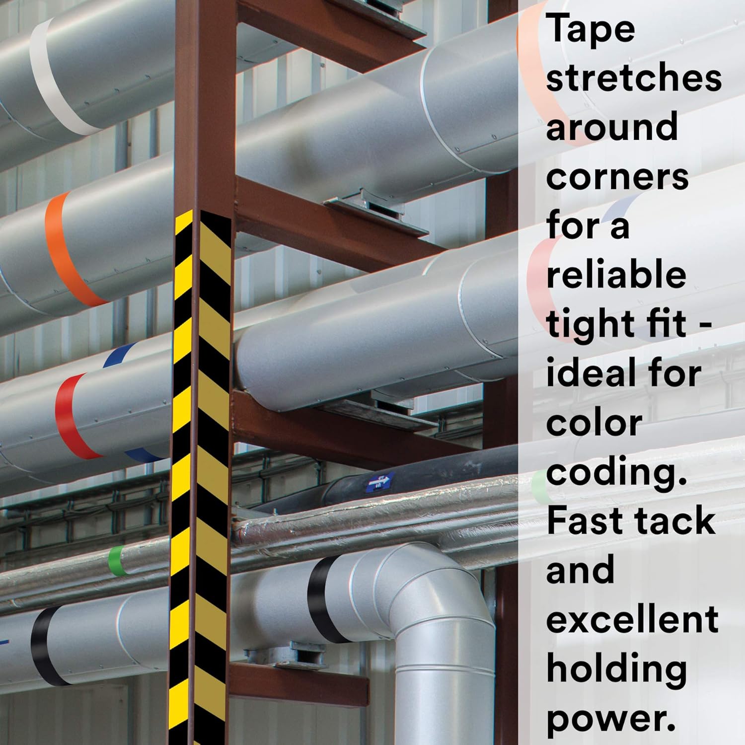 3M Vinyl Tape 764 - 2 in x 36 yd Brown Safety Warning Tape