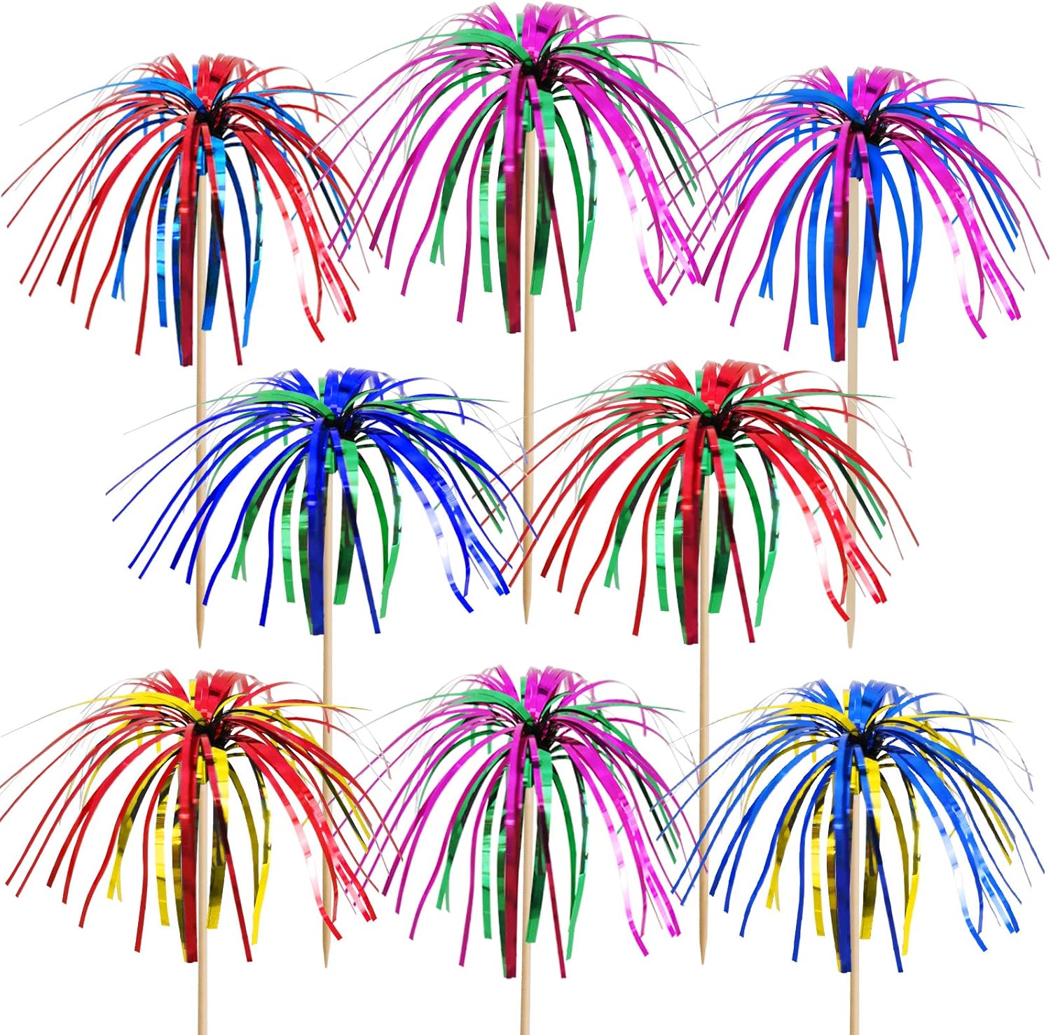 BLUE TOP Frill Firework Cocktail Picks 200 PCS 9 Inch