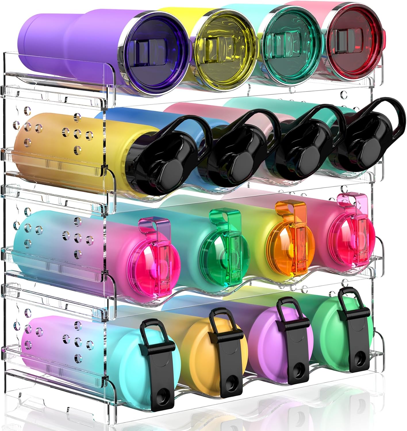 4 Tier Water Bottle Organizer for 16 Bottles