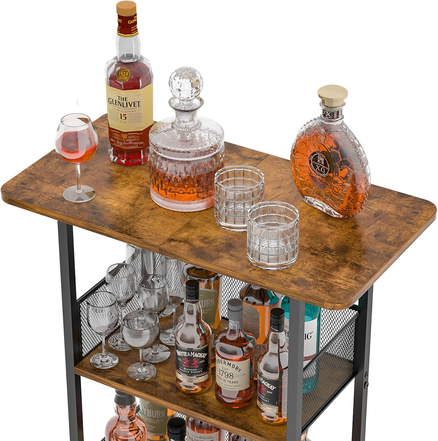 Eyteenokk 4-Tier Freestanding Wine Rack with T-Shape Tabletop 1