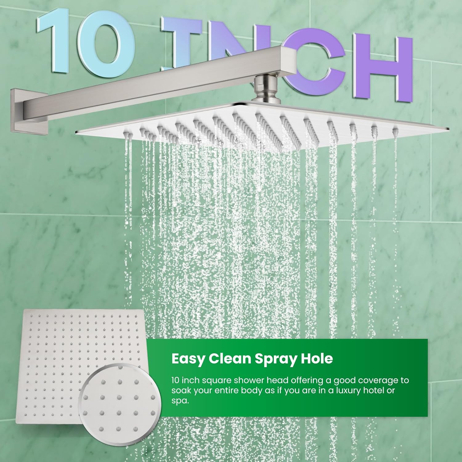 gotonovo Rain Shower Head and Handle Set with Pressure Balancing Valve