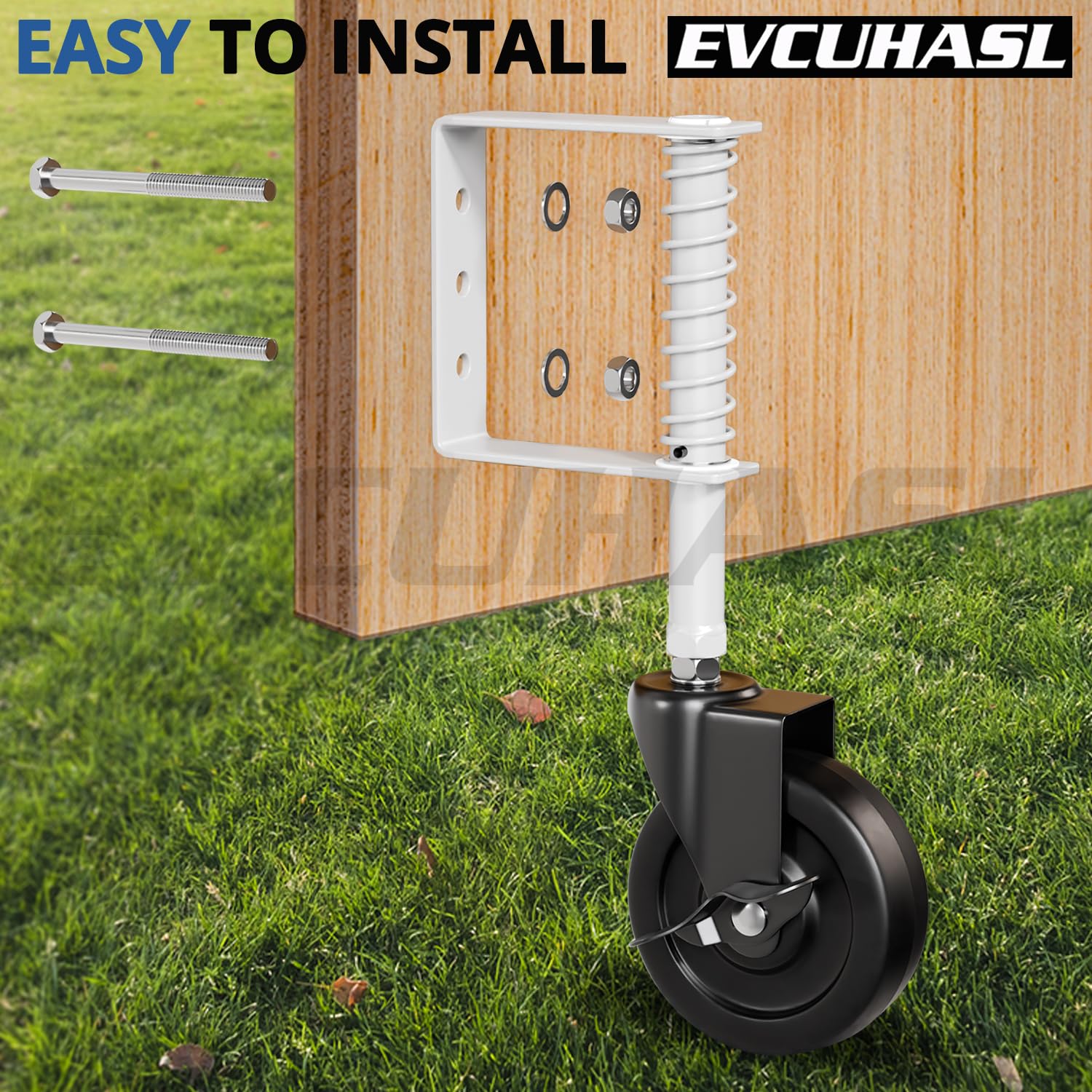 4 Spring Loaded Gate Caster with Side Brake - 220 Lbs Capacity