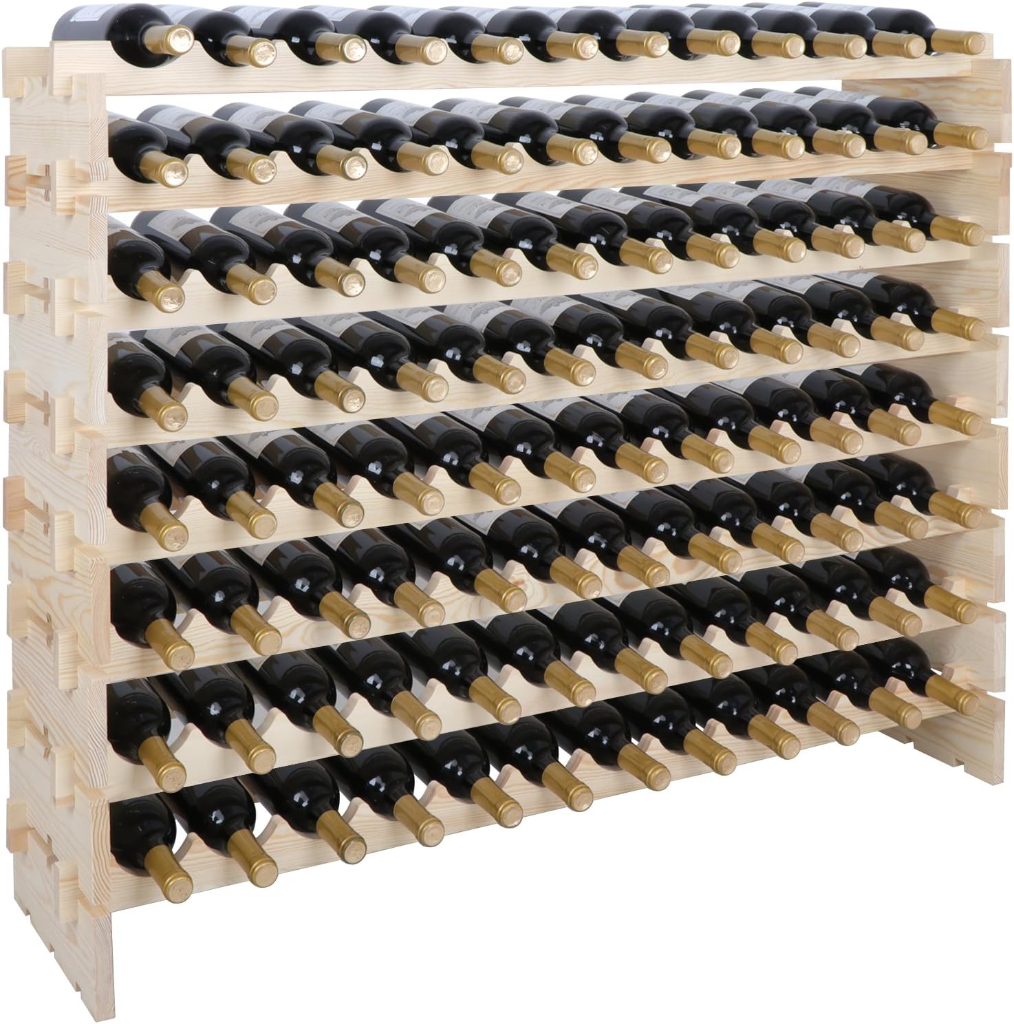 Smartxchoices 96-Bottle Modular Wine Rack 8-Tier Freestanding Display Holder