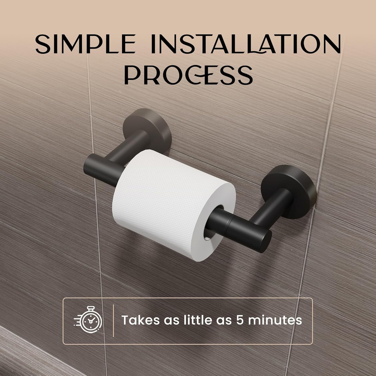 Day Moon Matte Black Toilet Paper Holder - Wall Mount for Bathroom