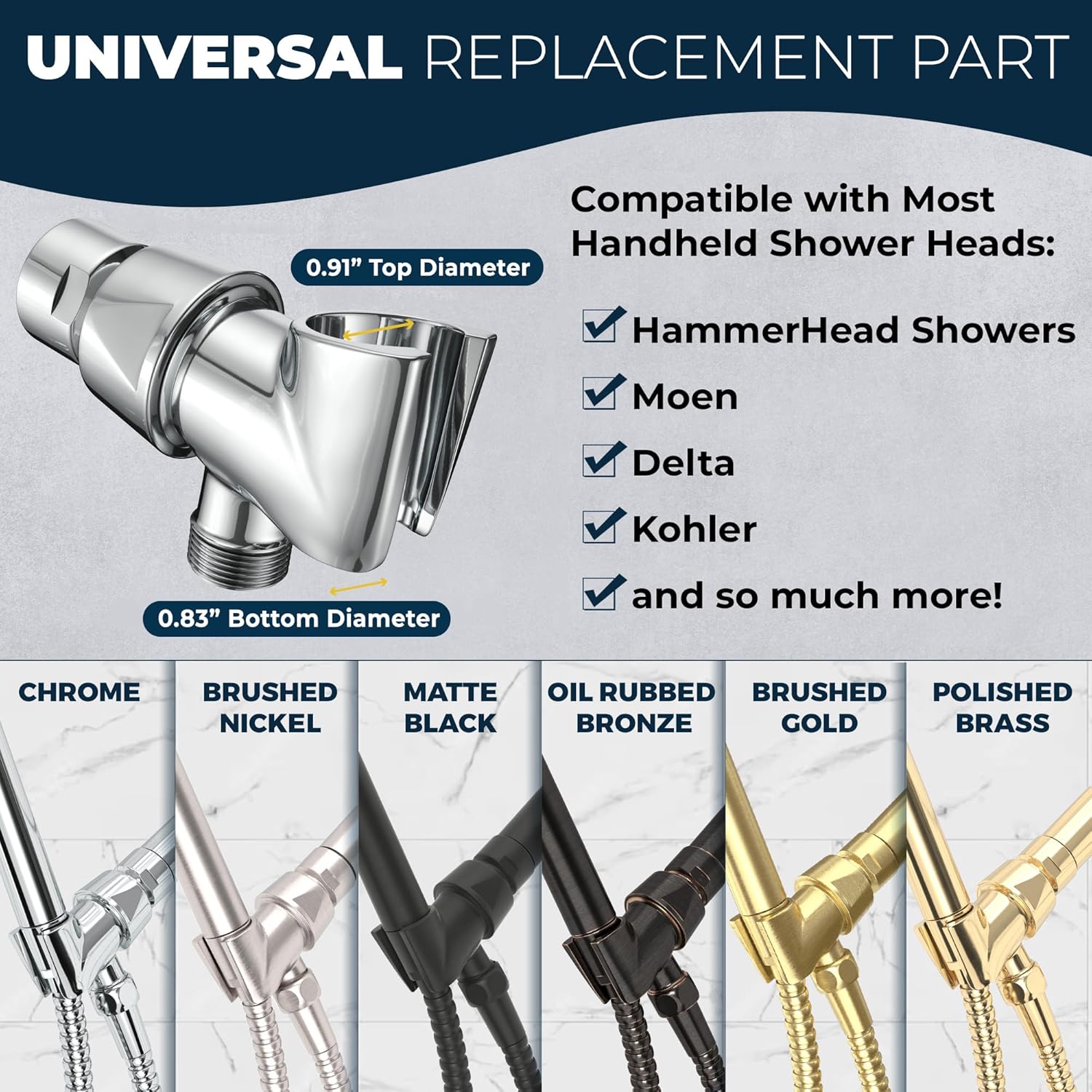 HammerHead Showers All Metal Handheld Shower Holder