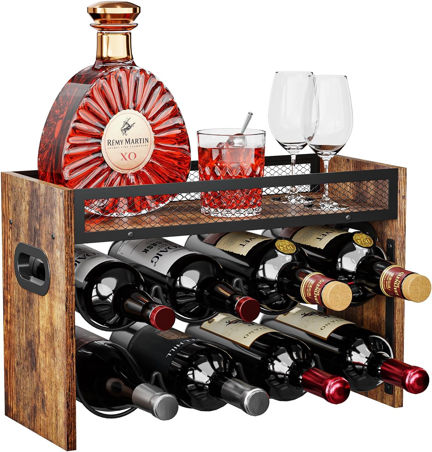 KLM 2-Tier Wine Rack Holds 8 Bottles Home Use