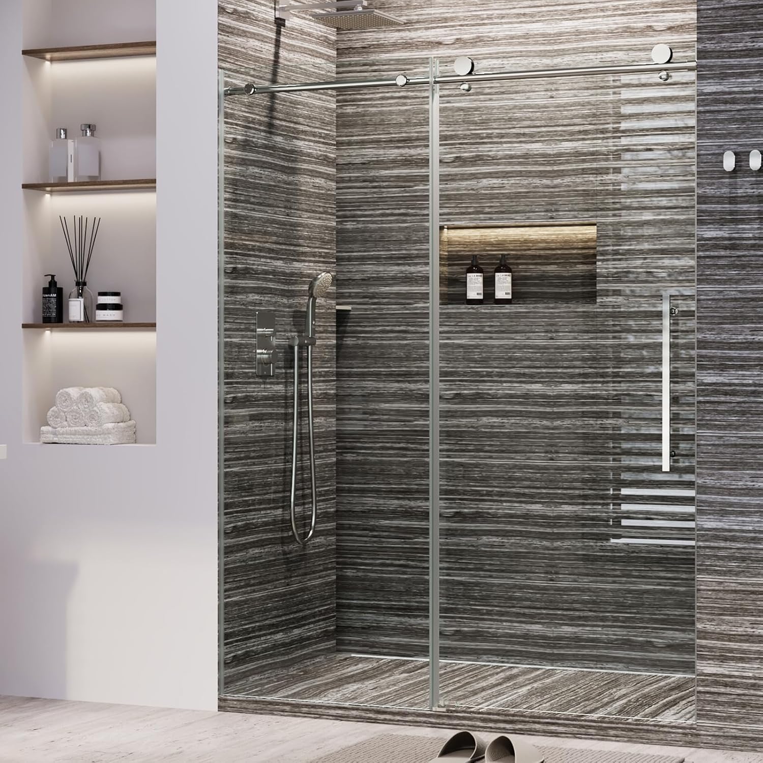 GarveeHome Frameless Shower Door with Tempered Glass