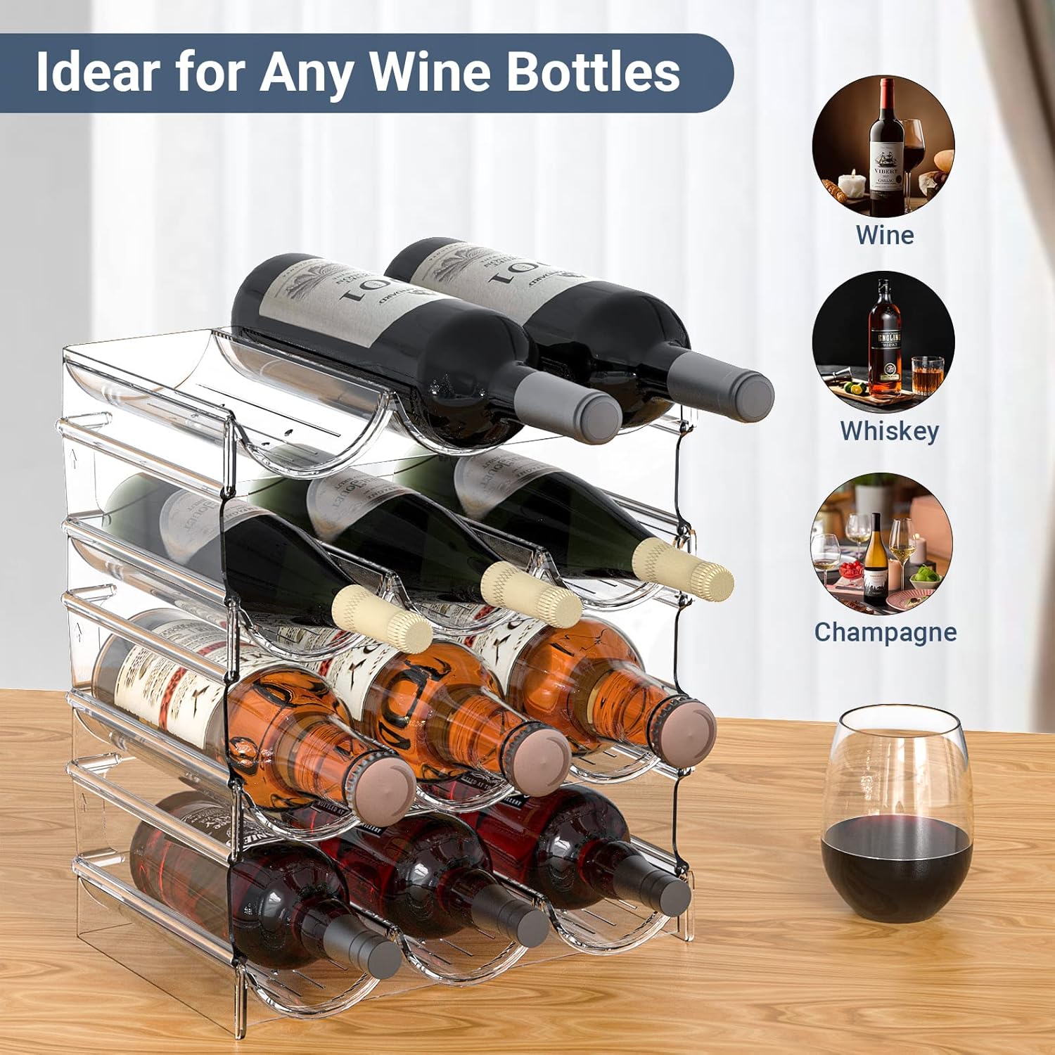 Benaep Stackable 4-Tier Water Bottle Wine Rack
