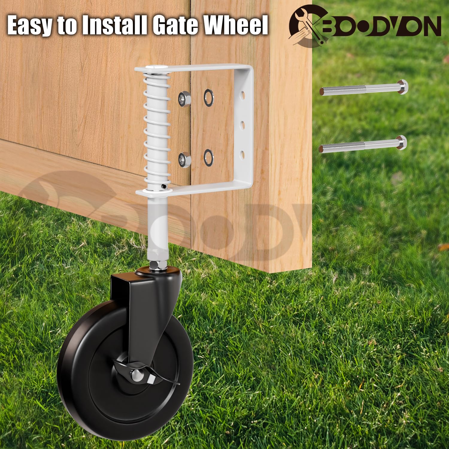 BOODVON 5 Inch Heavy Duty Gate Caster with Side Brake
