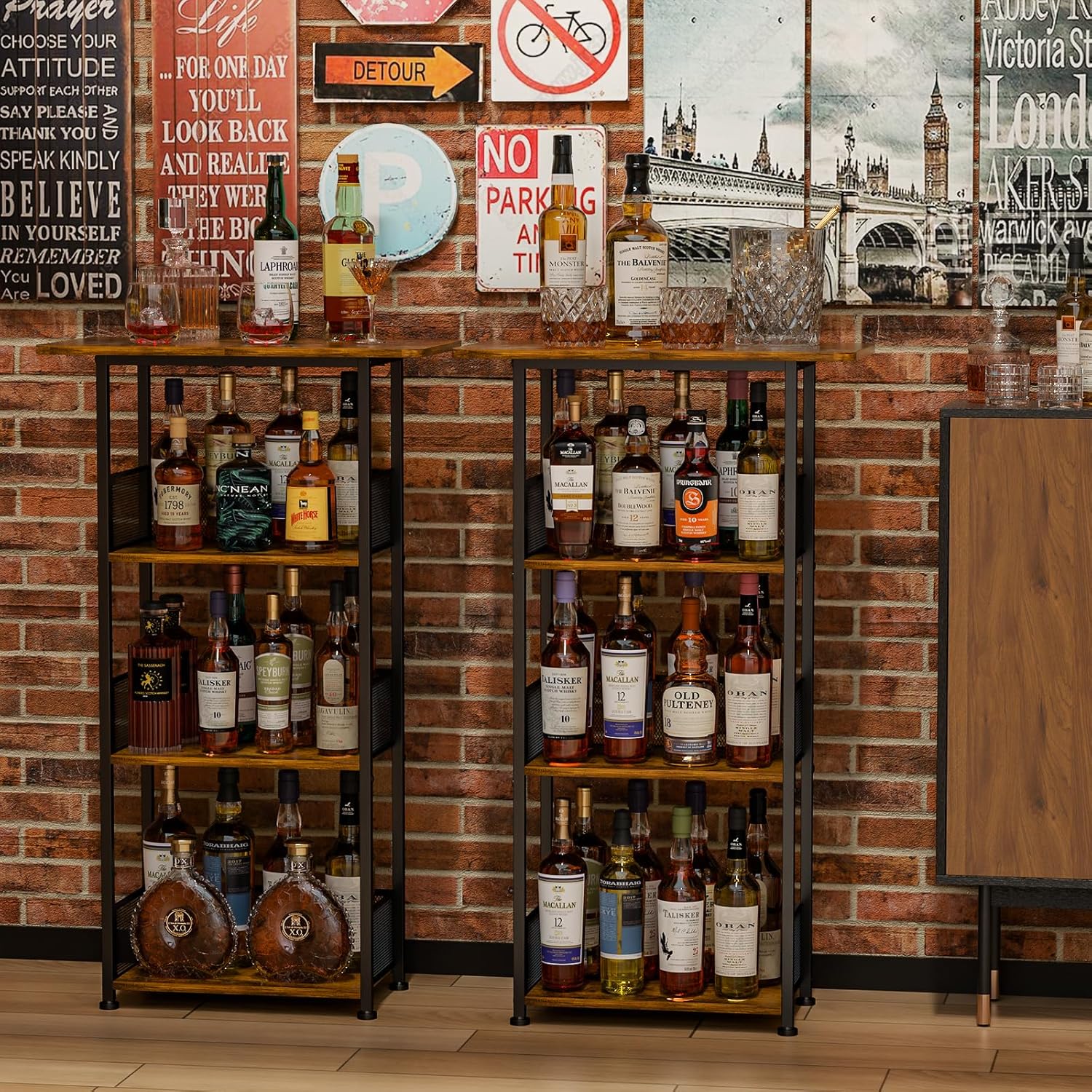 Eyteenokk 4-Tier Freestanding Wine Rack with T-Shape Tabletop 1