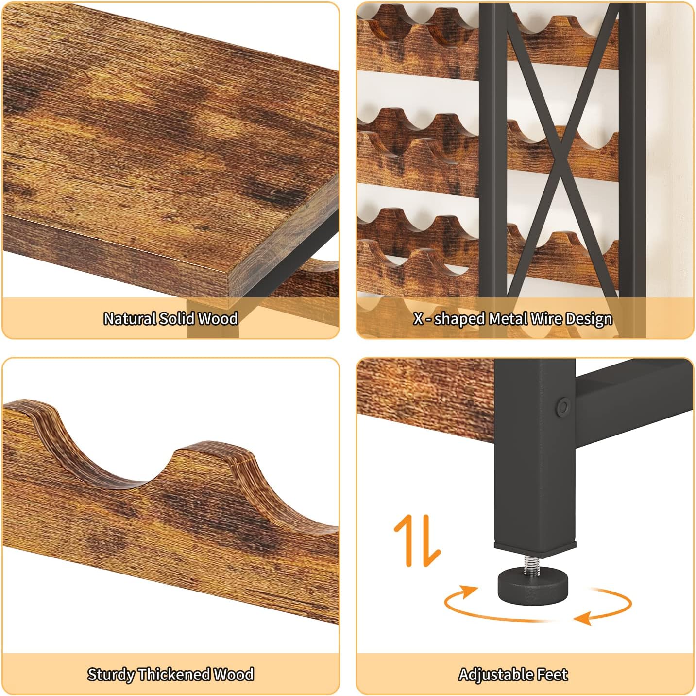 Homeiju 56-Bottle Wooden Wine Rack Freestanding