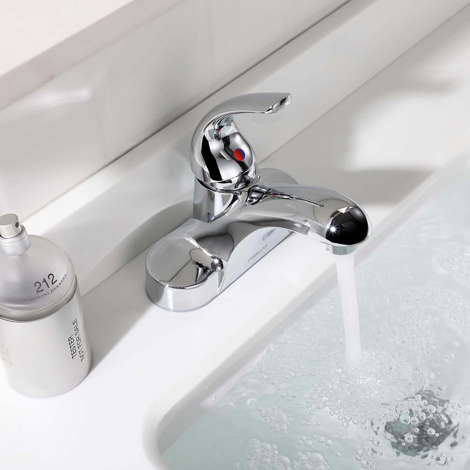 PARLOS Single Handle Chrome Bathroom Faucet with Drain Assembly