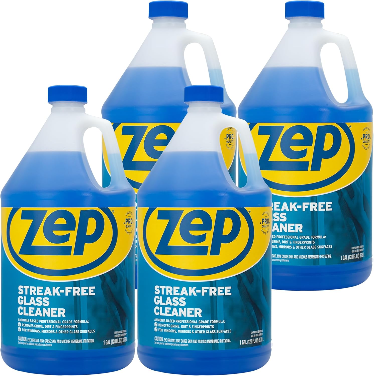 Zep Streak-Free Glass Cleaner - 1 Gallon 4-Pack Case of 4 ZU1120128