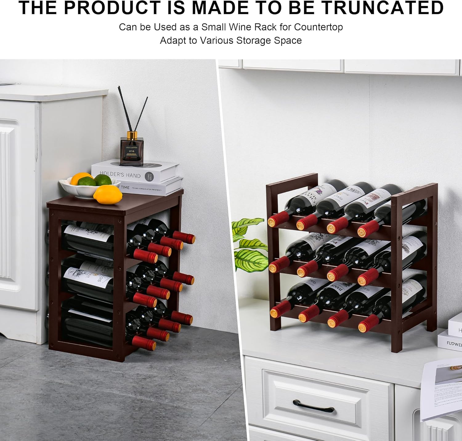 VASMIA 6-Tier Bamboo Wine Rack for 24 Bottles