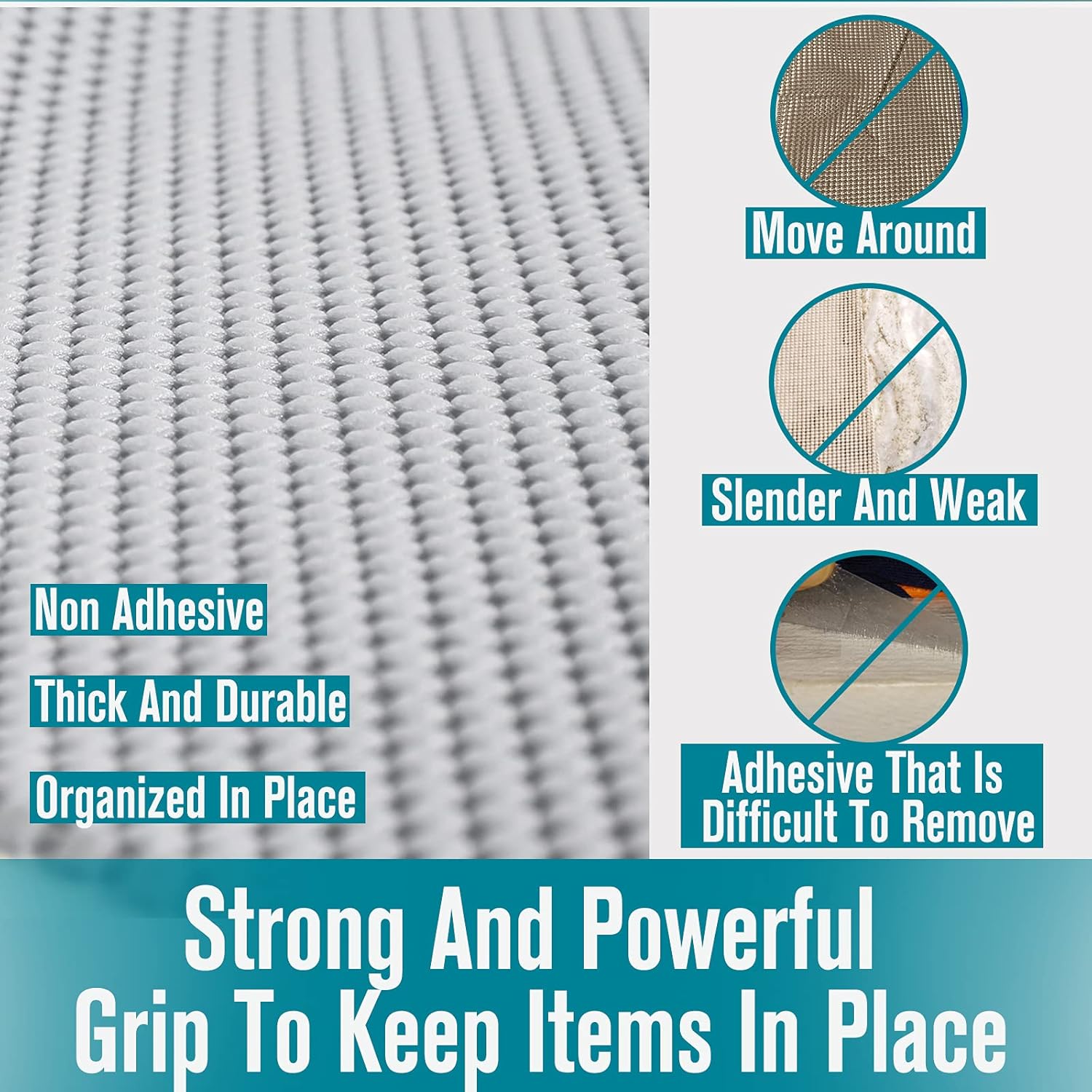 Iwtmm Shelf Liner 177 x 20 Non-Adhesive Non-Slip Durable White