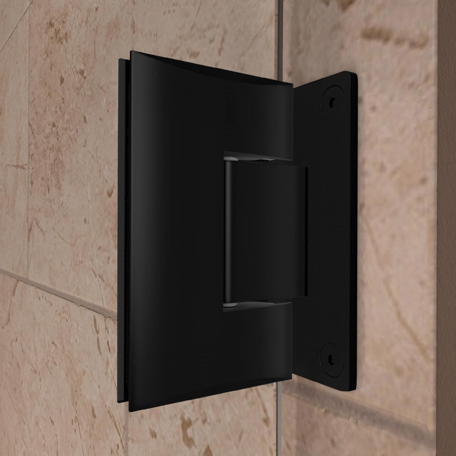 DreamLine Frameless Hinged Shower Door in Satin Black 47x36375x72