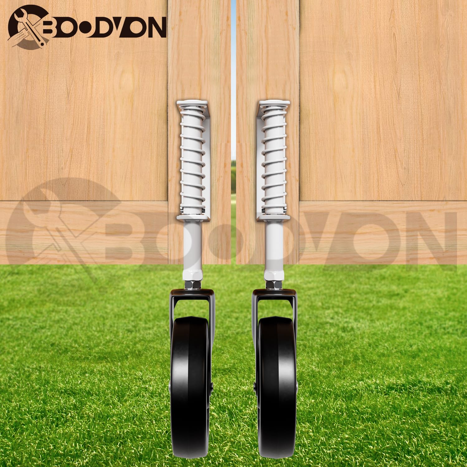 BOODVON 5 Spring Loaded Gate Caster 2 Pack