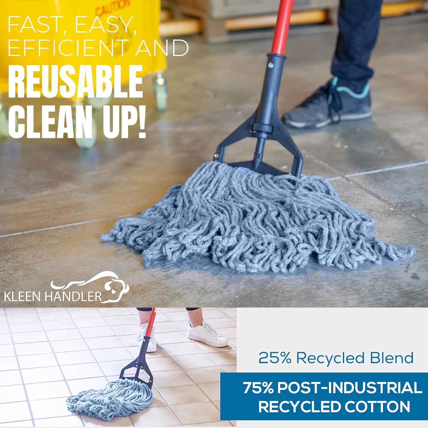 KLEEN HANDLER Heavy Duty Mop Head Replacement - Case of 24