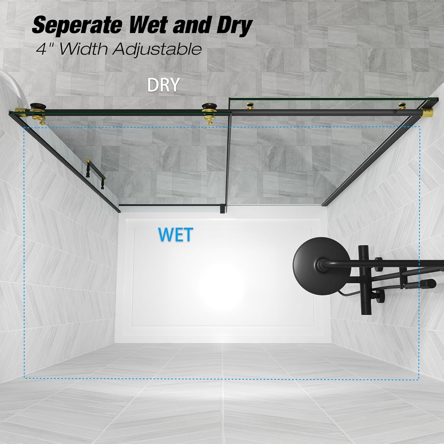 ENSO SENKA Frameless Shower Door 56-60 x 76